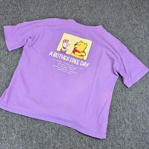 Disney Kids Winnie the Pooh T-Shirt Purple Cotton Graphic Bother Free Day Korea